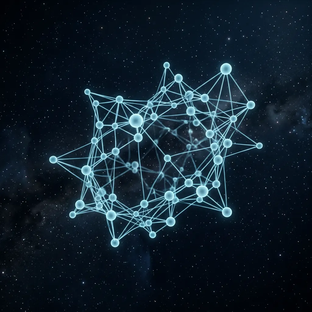 Molecular structure floating in deep space